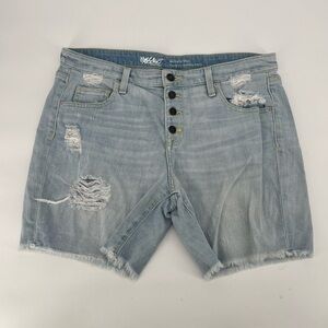Mossimo Supply Co. Boyfriend Button Fly Distressed Jean Shorts Size 10 Women's